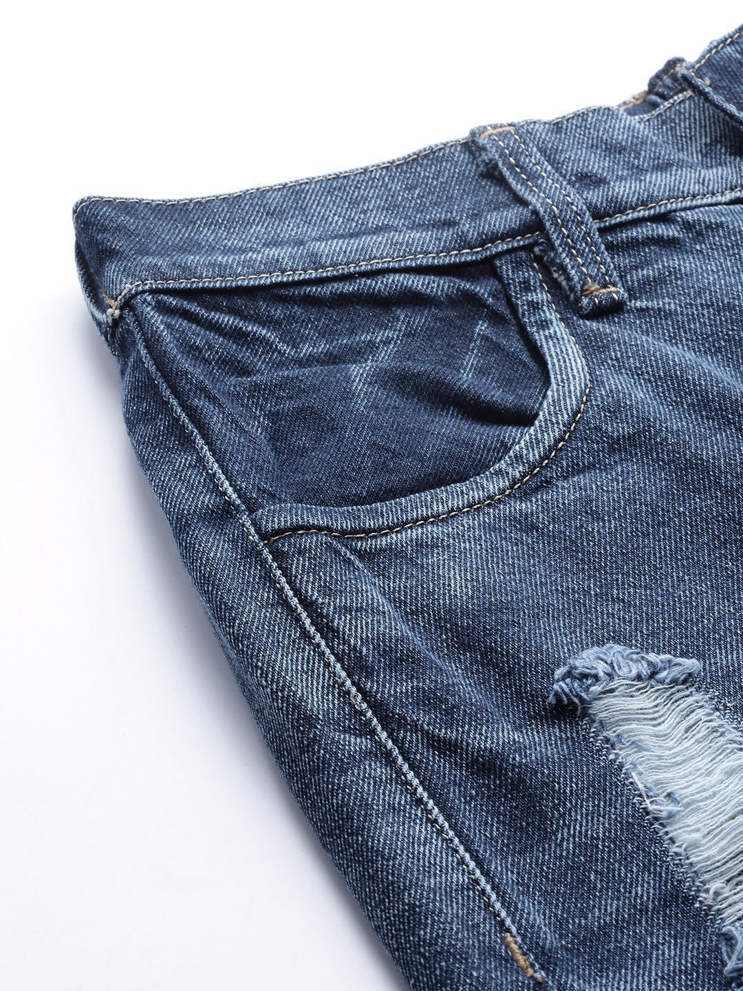 Women's Blue Vintage Distress Jeans - SASSAFRAS