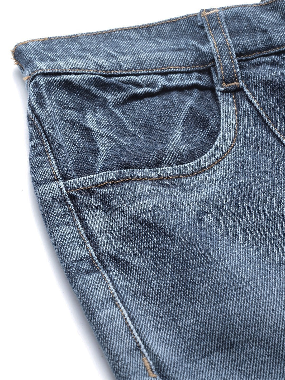 Women's Blue High Waist Front Slit Jeans - SASSAFRAS