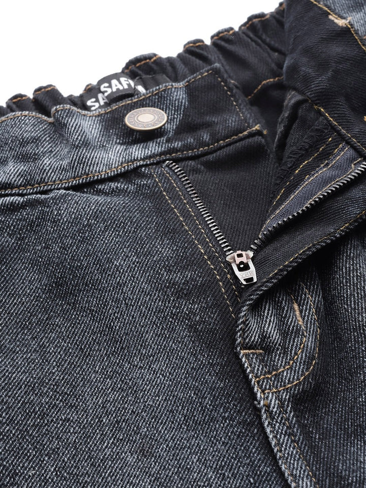 Women's Navy Washed High Waist Basic Jeans - SASSAFRAS