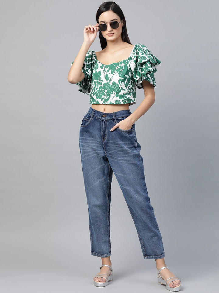 Women's Blue High Waist Basic Jeans - SASSAFRAS