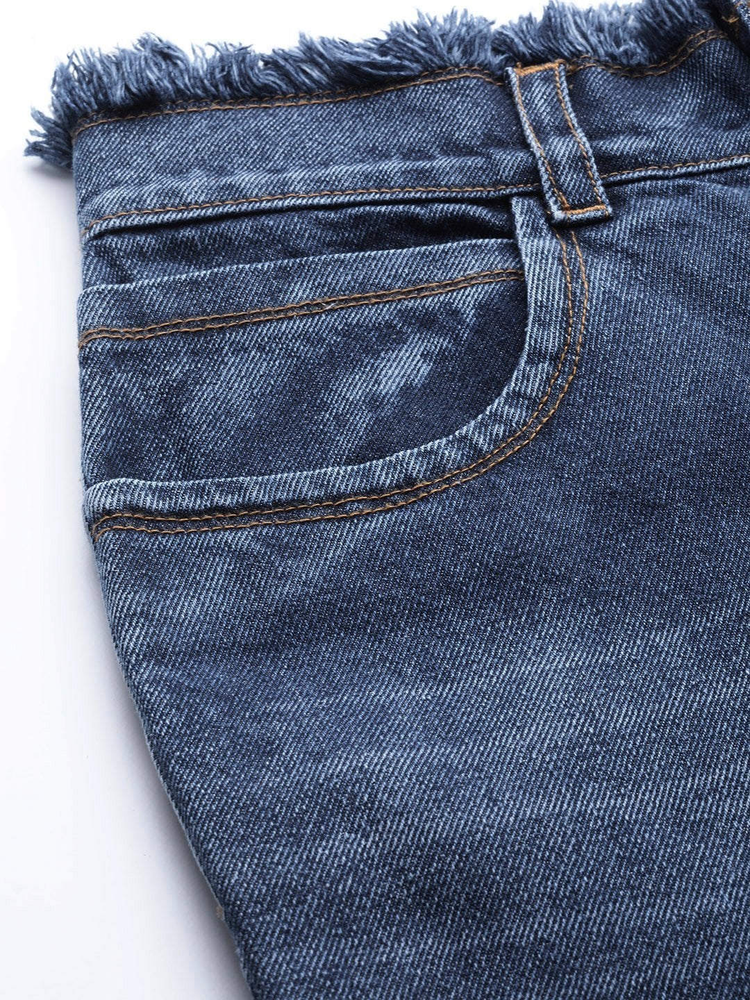 Women's Blue High Low Hem Slouchy Jeans - SASSAFRAS