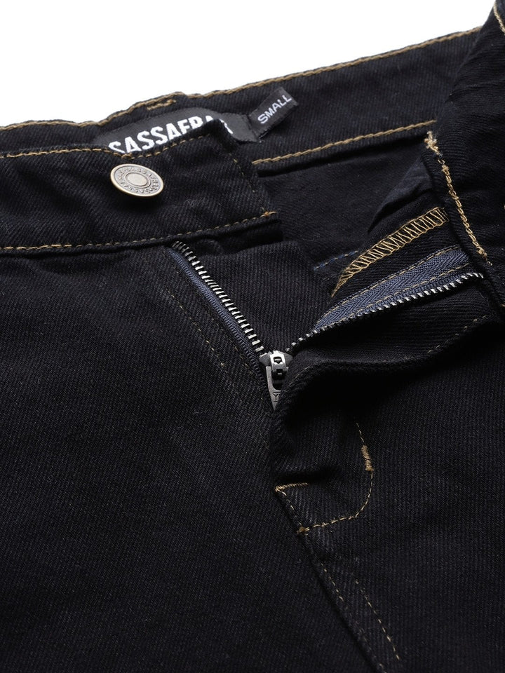 Women's Black Pearl Detail Mom Jeans - SASSAFRAS