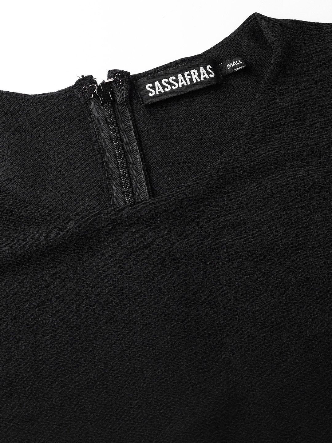 Women's Black Layered Jumpsuit - SASSAFRAS