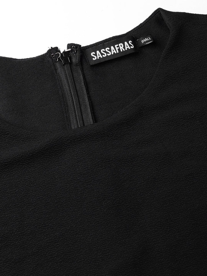 Women's Black Layered Jumpsuit - SASSAFRAS