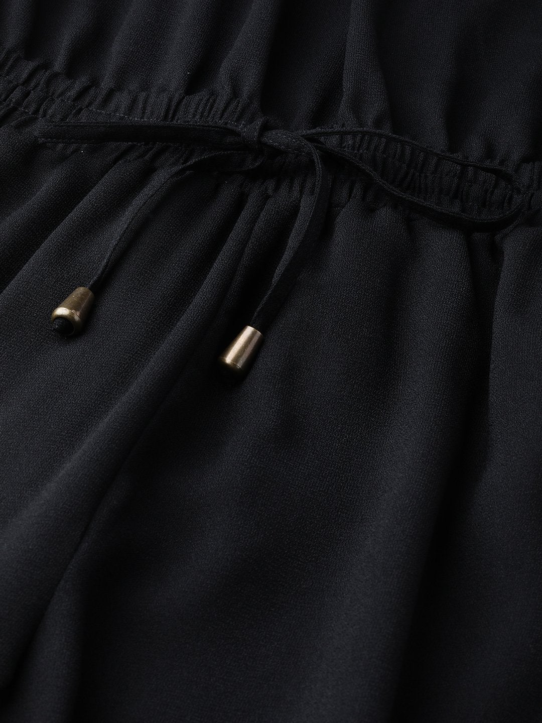 Women's Black Side Tape Tube Bardot Jumpsuit - SASSAFRAS