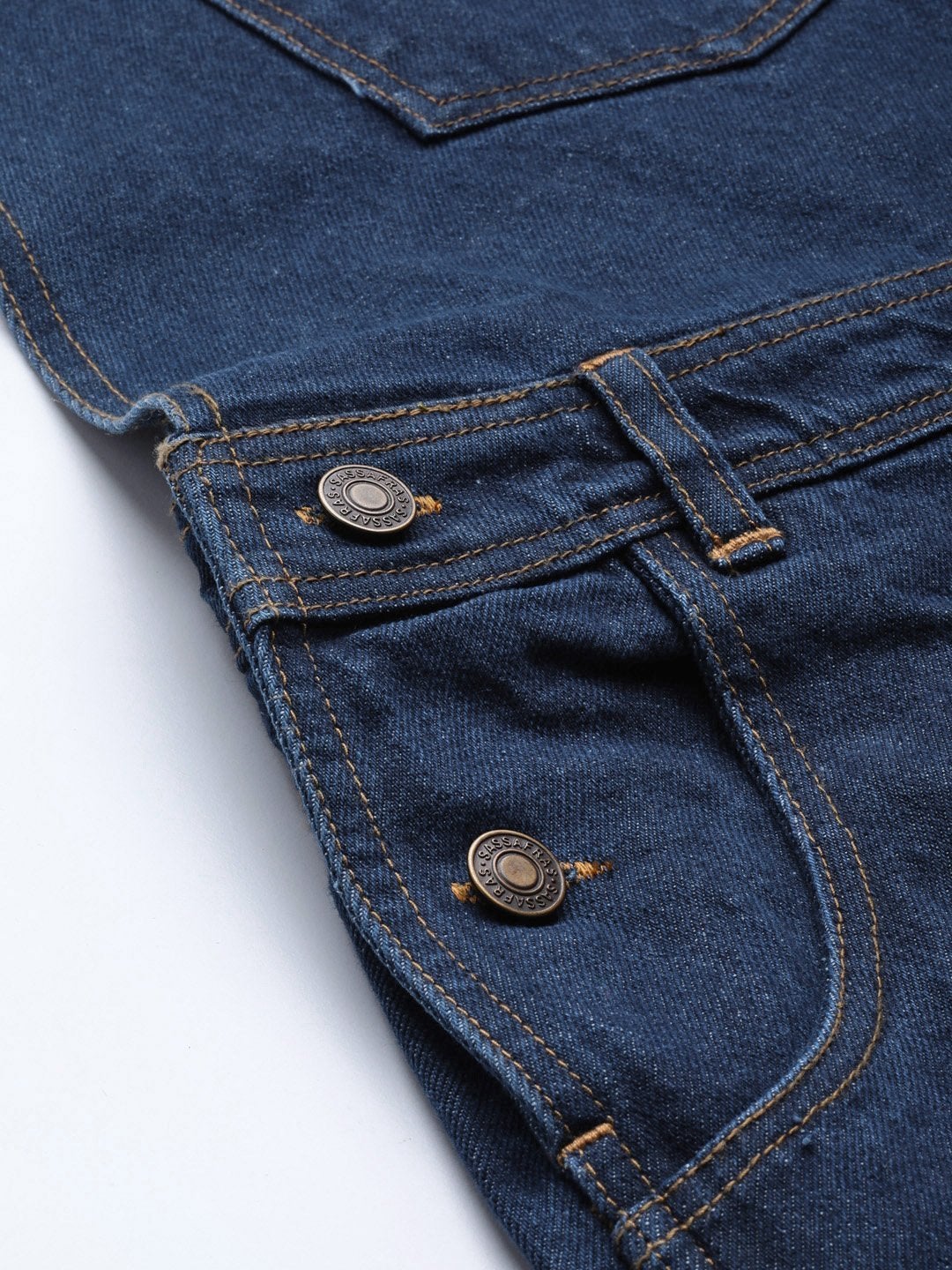 Women's Blue Vintage Distress Dungaree - SASSAFRAS