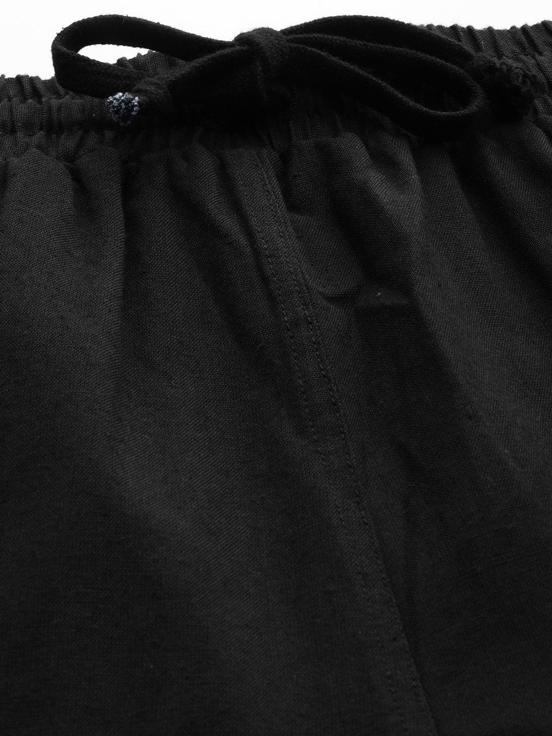 Women's Black Side Pocket Joggers - SASSAFRAS
