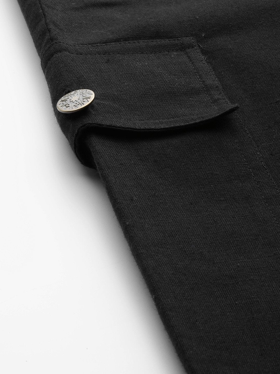 Women's Black Side Pocket Joggers - SASSAFRAS