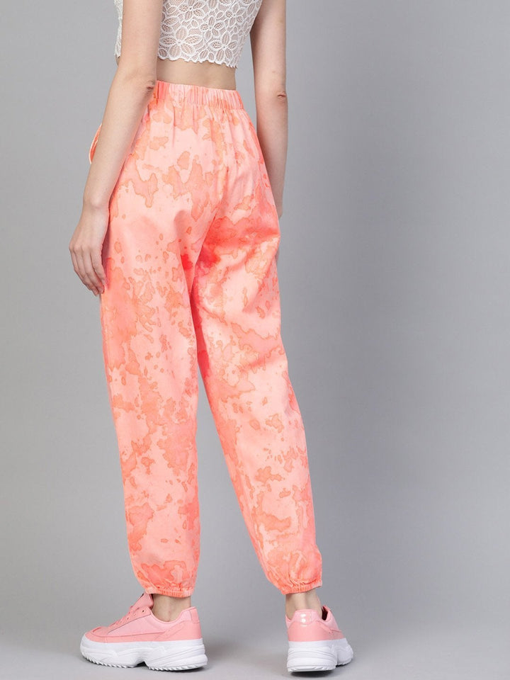 Women's Pink Tie-Dye Twill Jogger - SASSAFRAS