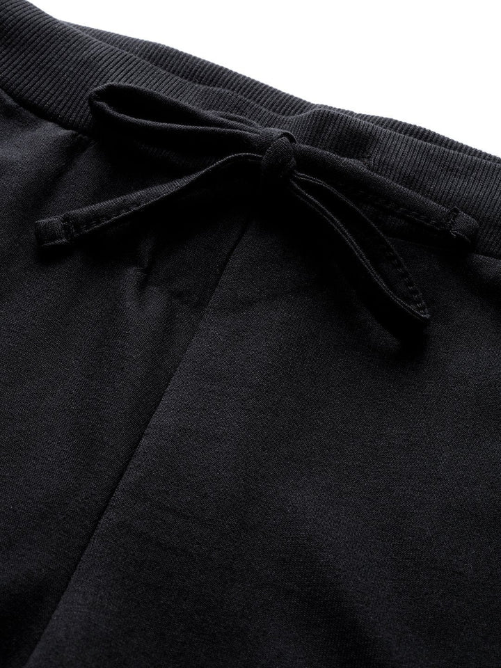 Women's Black Terry Contrast Side Tape Jogger - SASSAFRAS