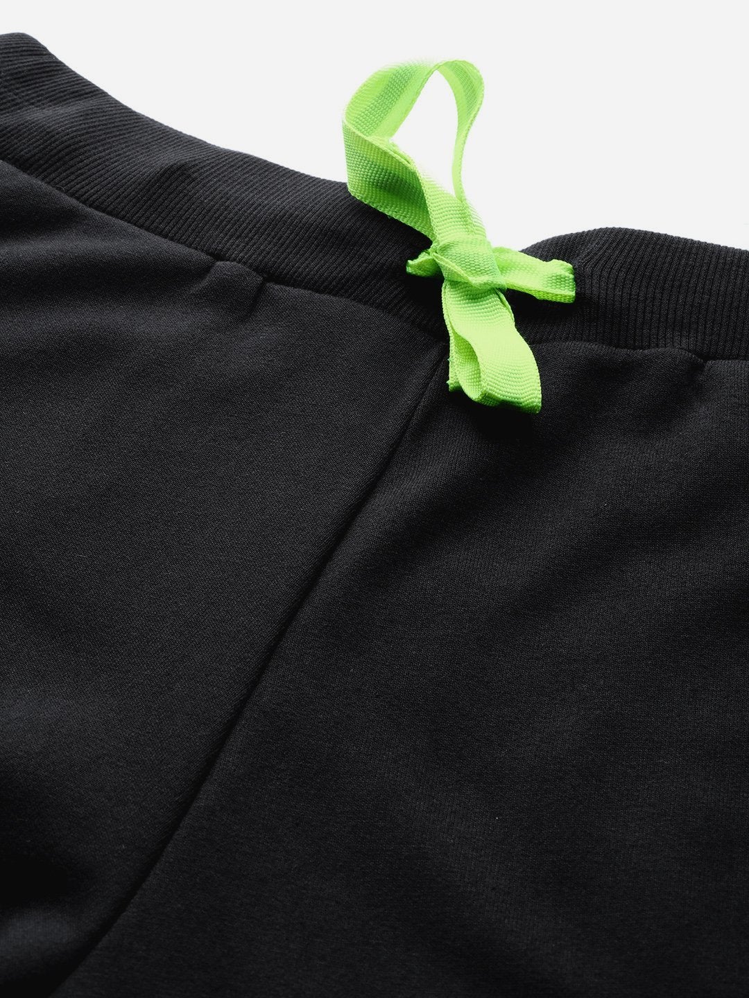 Women's Black Terry Contarst Drawstring Jogger - SASSAFRAS