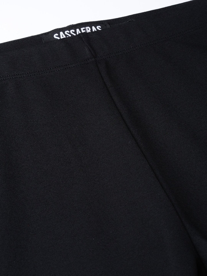 Women's Black Zipper-At-Hem Jeggings - SASSAFRAS