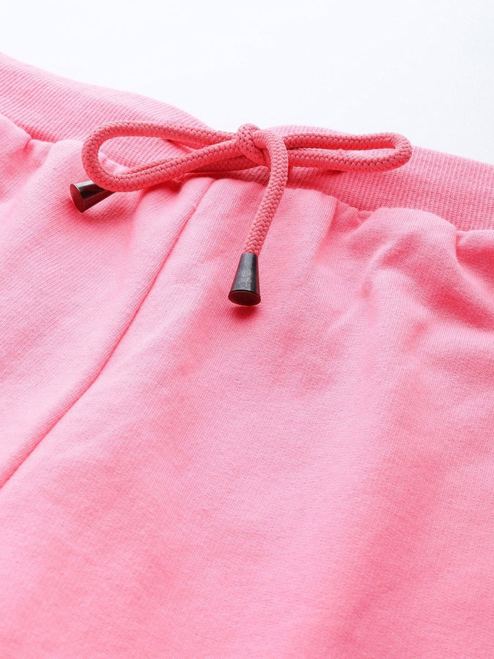 Women's Pink Flared Sweat Pants - SASSAFRAS