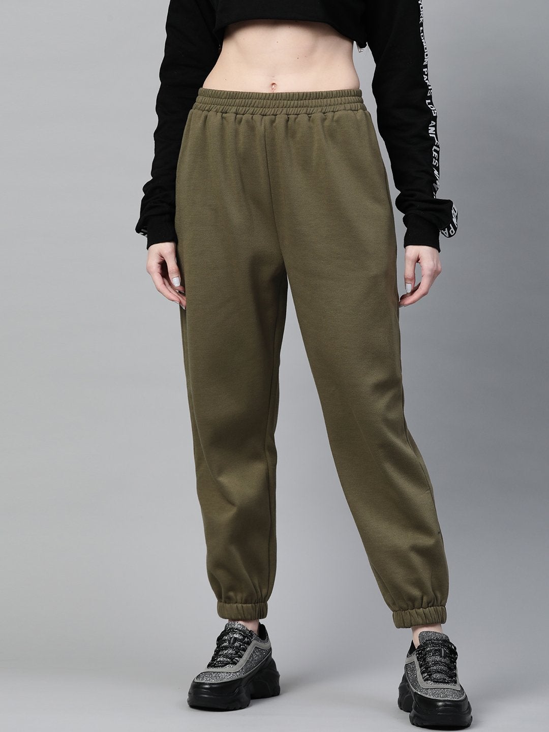 Women's Olive Fleece Jogger - SASSAFRAS