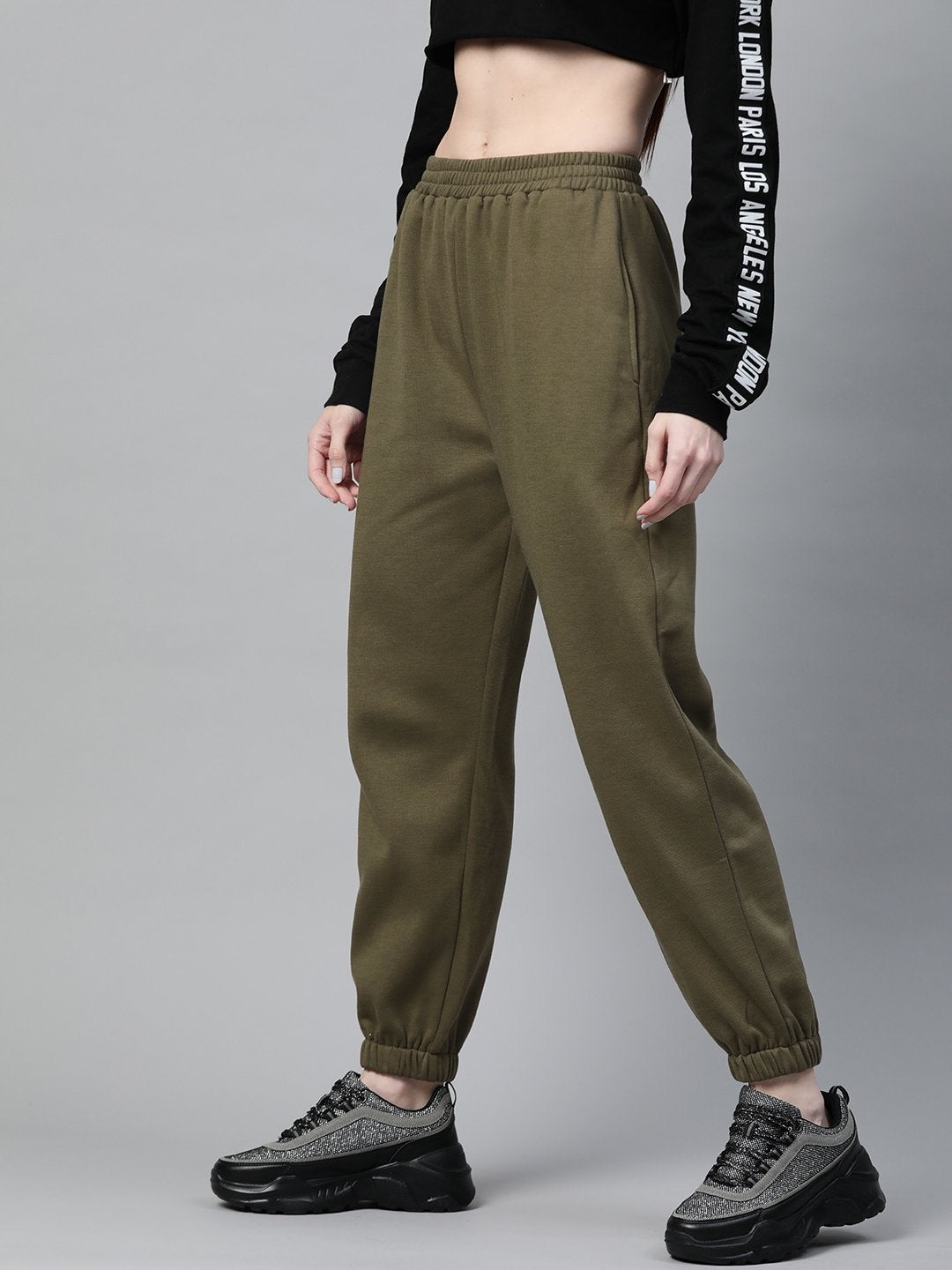 Women's Olive Fleece Jogger - SASSAFRAS