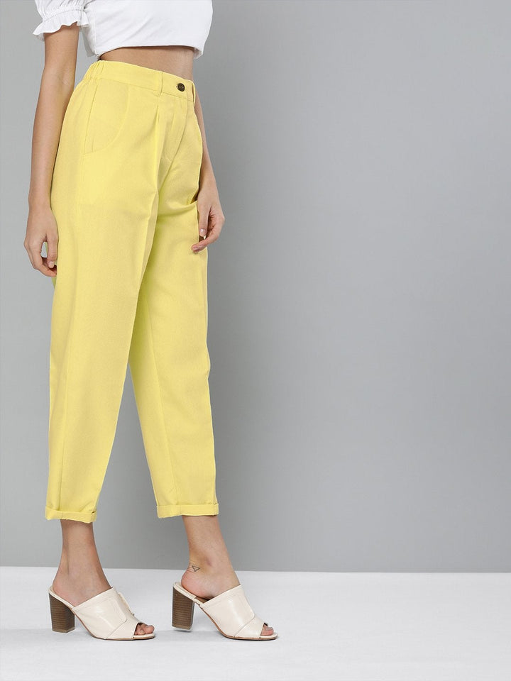 Women's Yellow Tapered Pants - SASSAFRAS