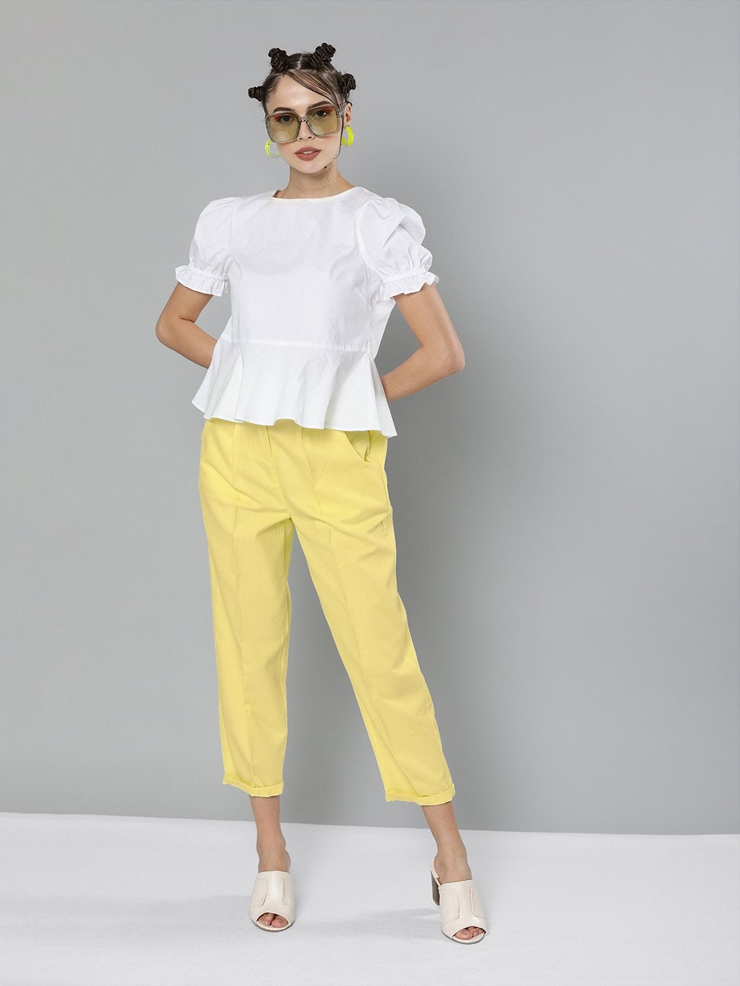 Women's Yellow Tapered Pants - SASSAFRAS
