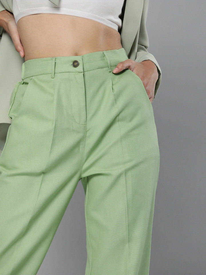 Women's Mint Green Tapered Pants - SASSAFRAS