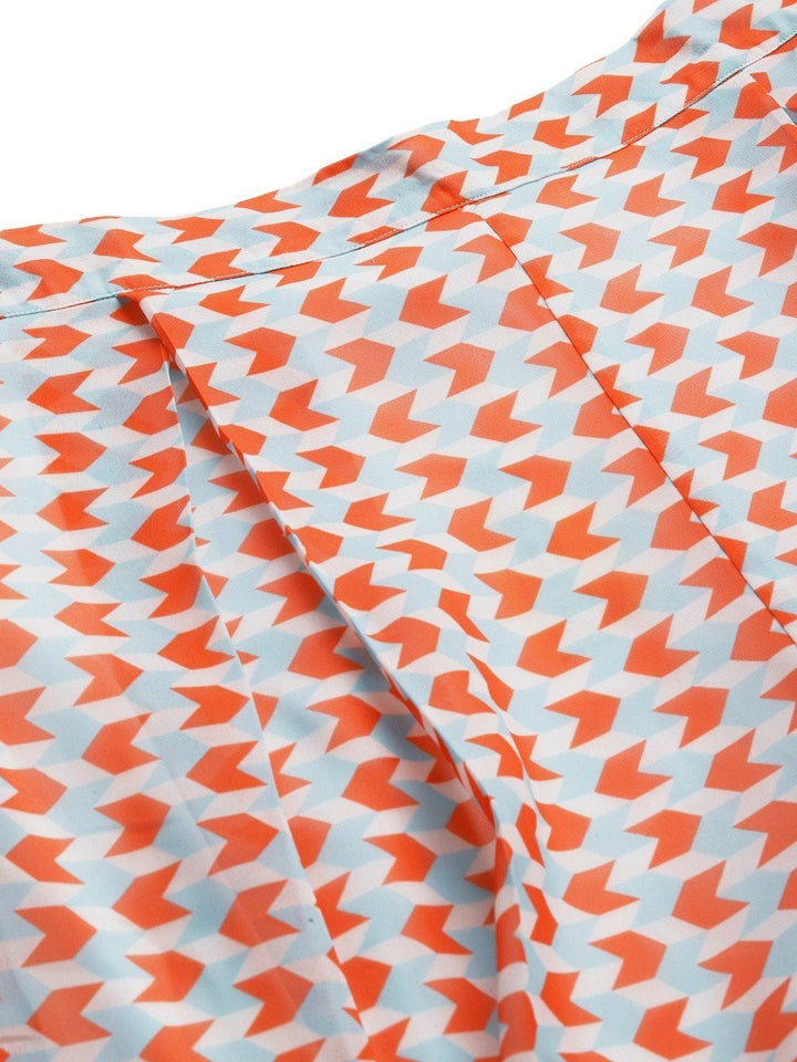 Women's Orange Arrow Print Palazzo Pants - SASSAFRAS