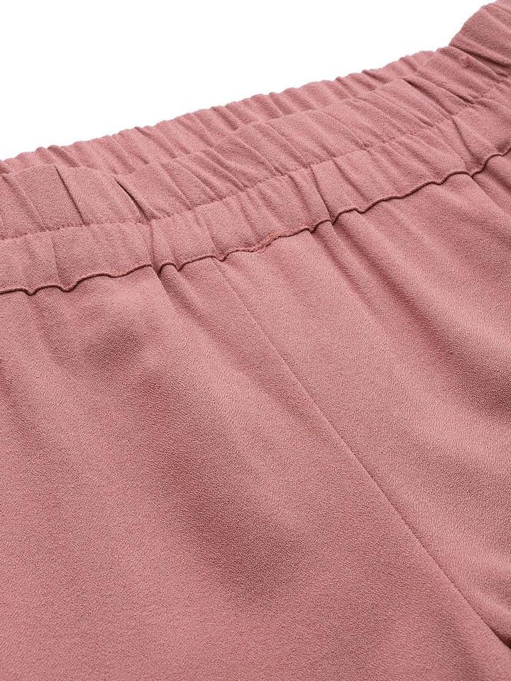 Women's Pink Roll Up Pants - SASSAFRAS
