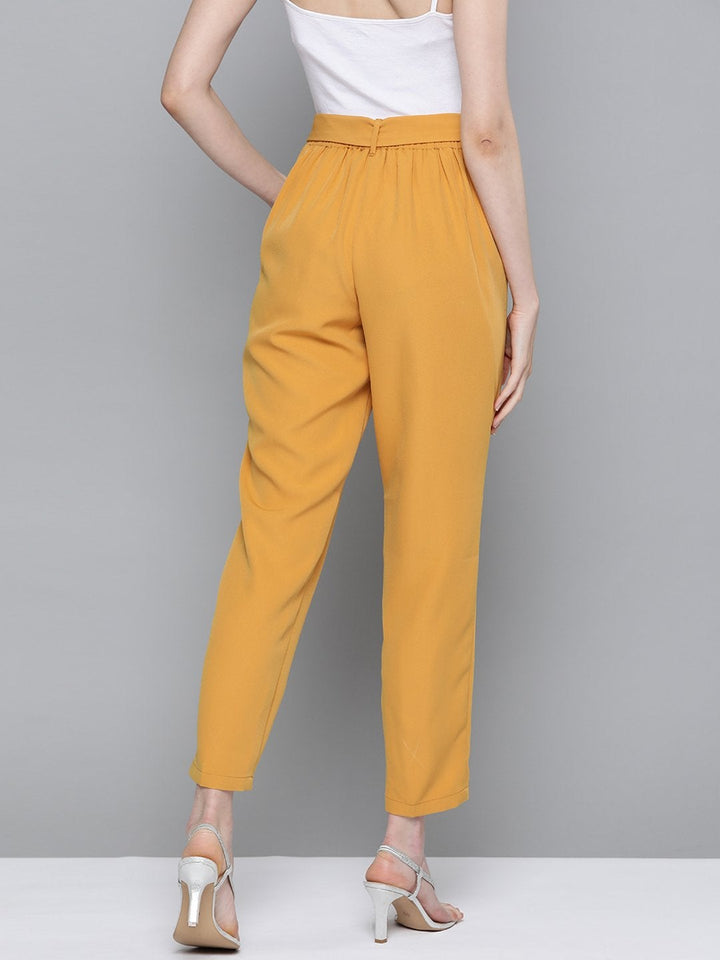 Women's Mustard Tapered Pants - SASSAFRAS