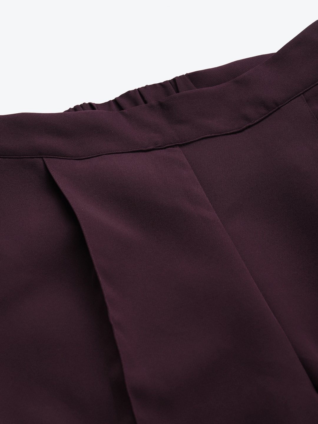 Women's Burgundy Tailored Fit Pants - SASSAFRAS