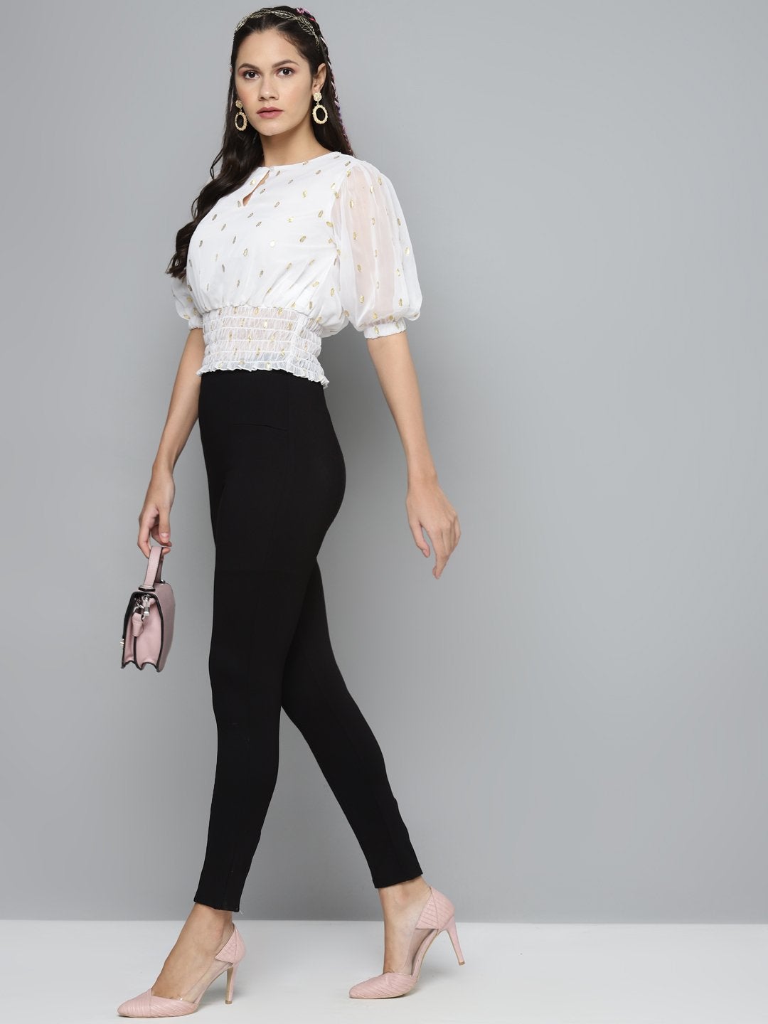 Women's Black Back Zipper High Waist Jeggings - SASSAFRAS