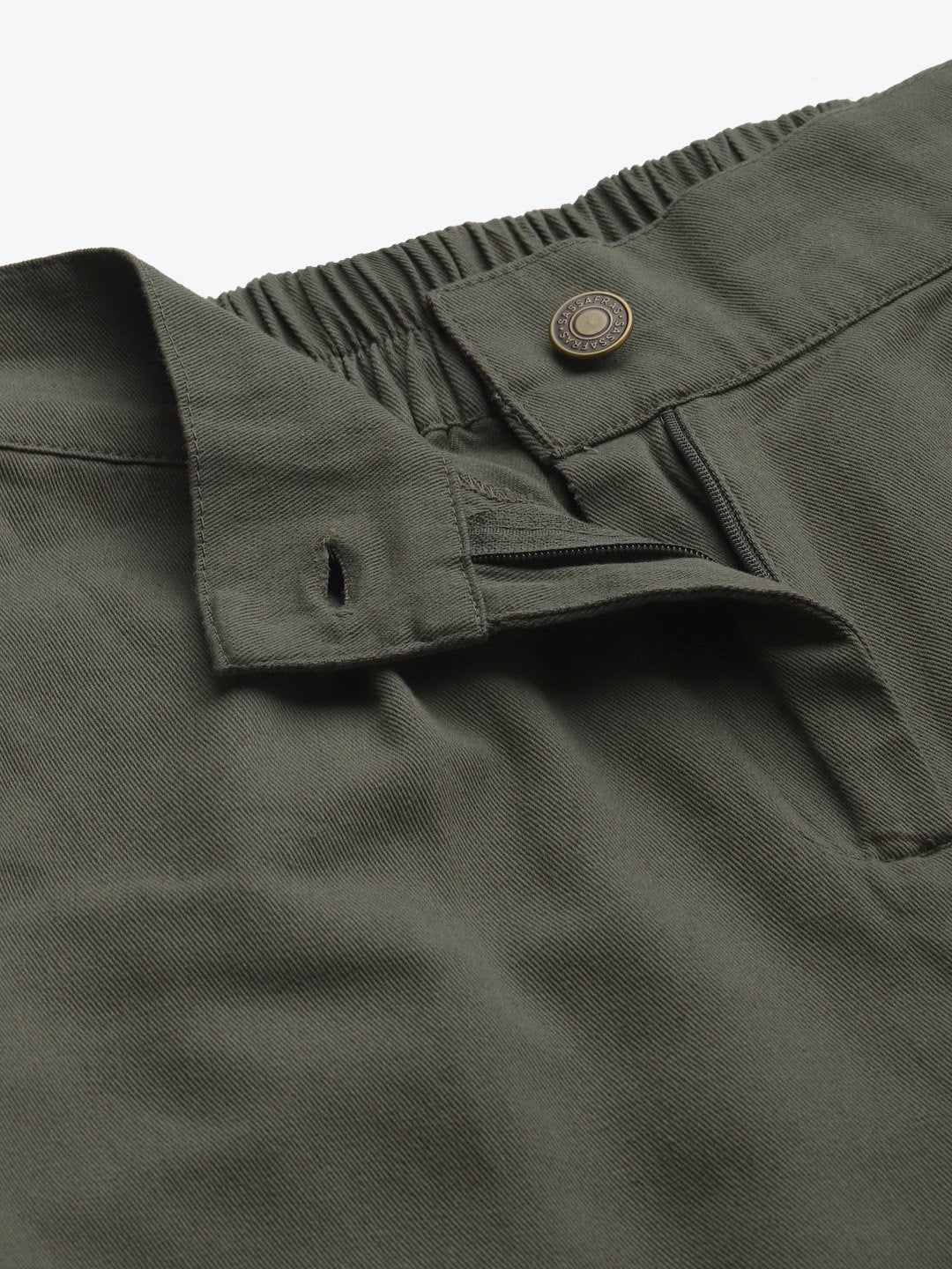 Women's Olive Twill Straight Pants - SASSAFRAS