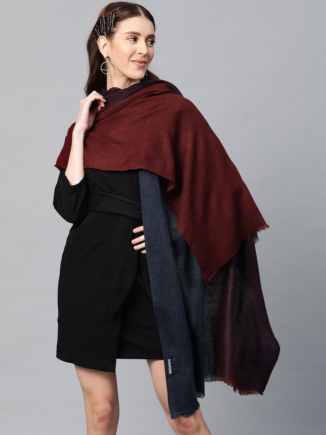 Women's Multicolour Color Block Acrylic Wool Stole - SASSAFRAS