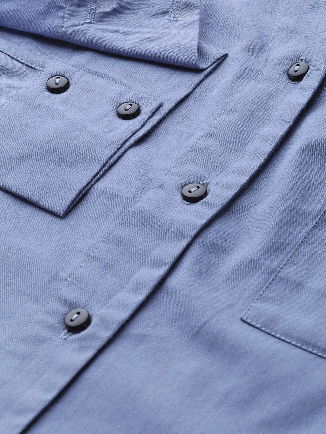 Women's Blue Shoulder Tape Shirt - SASSAFRAS