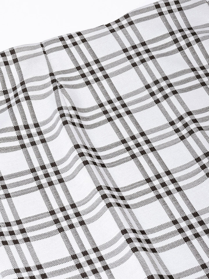 Women's Black & Grey Check Pencil Skirt - SASSAFRAS