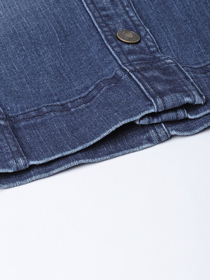 Women's Denim Blue Washed Short Skirt - SASSAFRAS