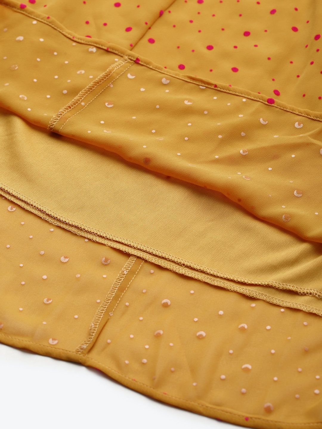 Women's Mustard Flock Print Flared Skirt - SASSAFRAS