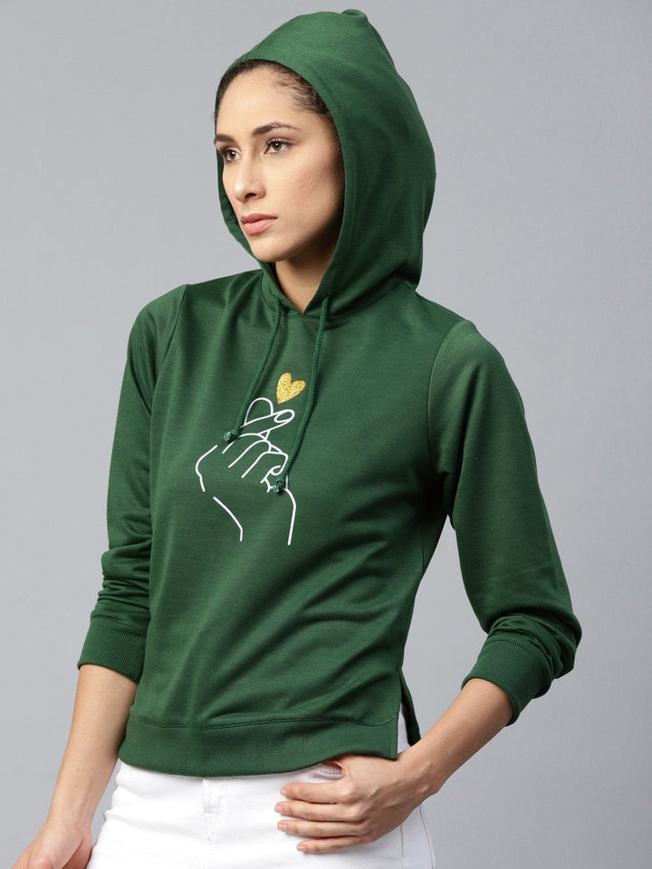 Women's Green Like-Me-Print Sweatshirt - SASSAFRAS