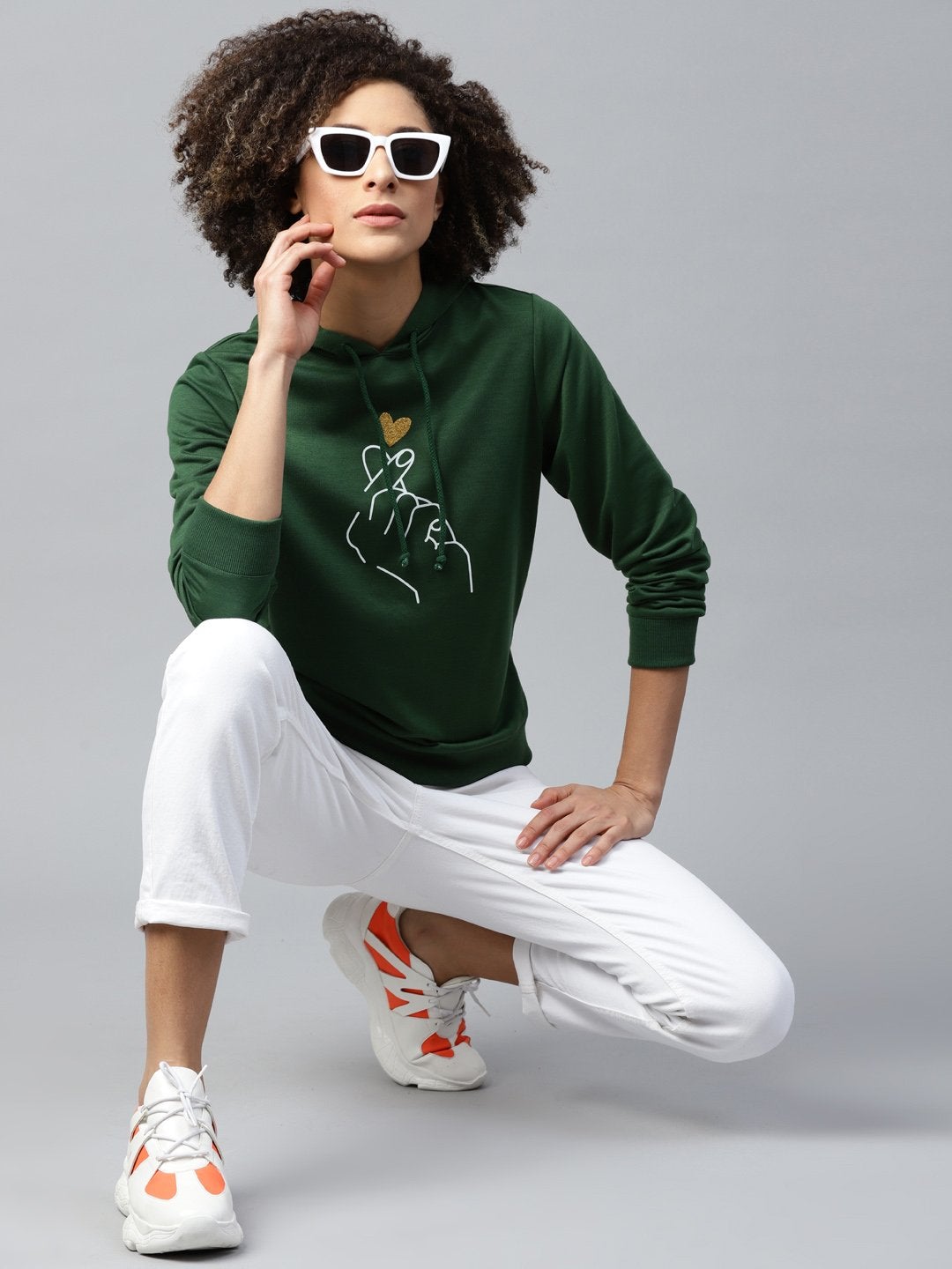 Women's Green Like-Me-Print Sweatshirt - SASSAFRAS