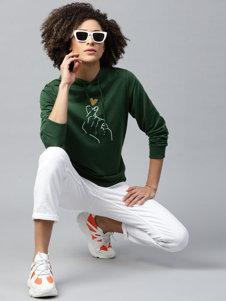 Women's Green Like-Me-Print Sweatshirt - SASSAFRAS