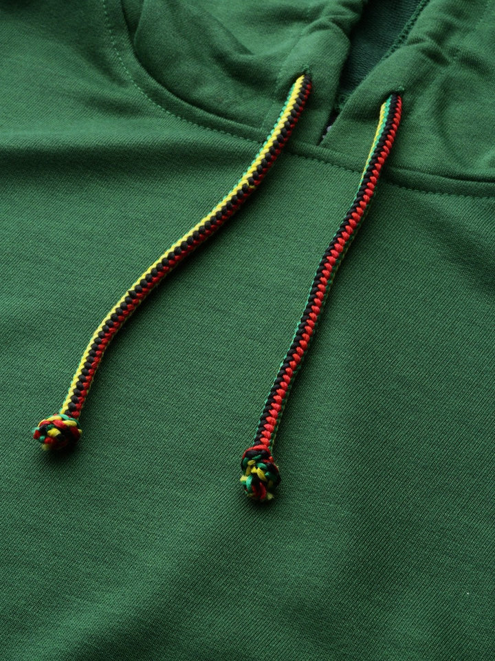 Women's Green Crop Hoodie Basic Sweatshirt - SASSAFRAS