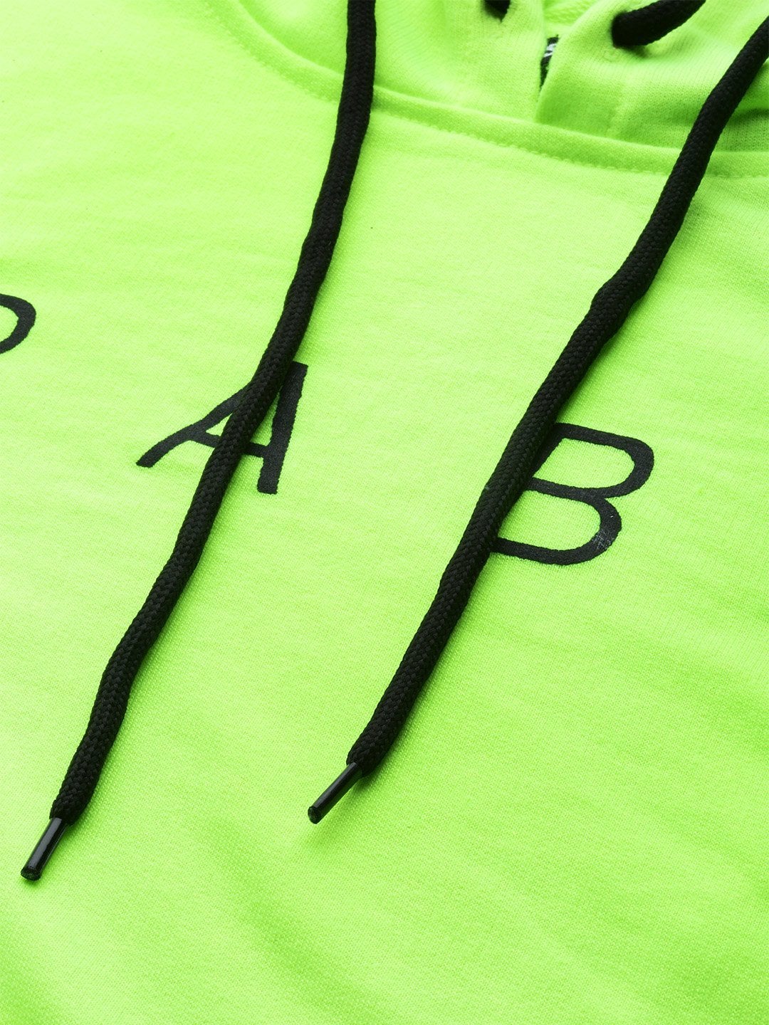 Women's Neon Green Baby-Print Crop Boxy Hoodie - SASSAFRAS