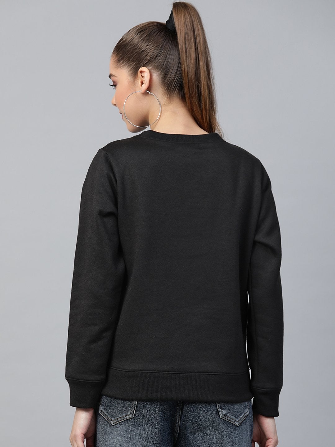 Women's Black Christmas Dog Print Sweatshirt - SASSAFRAS