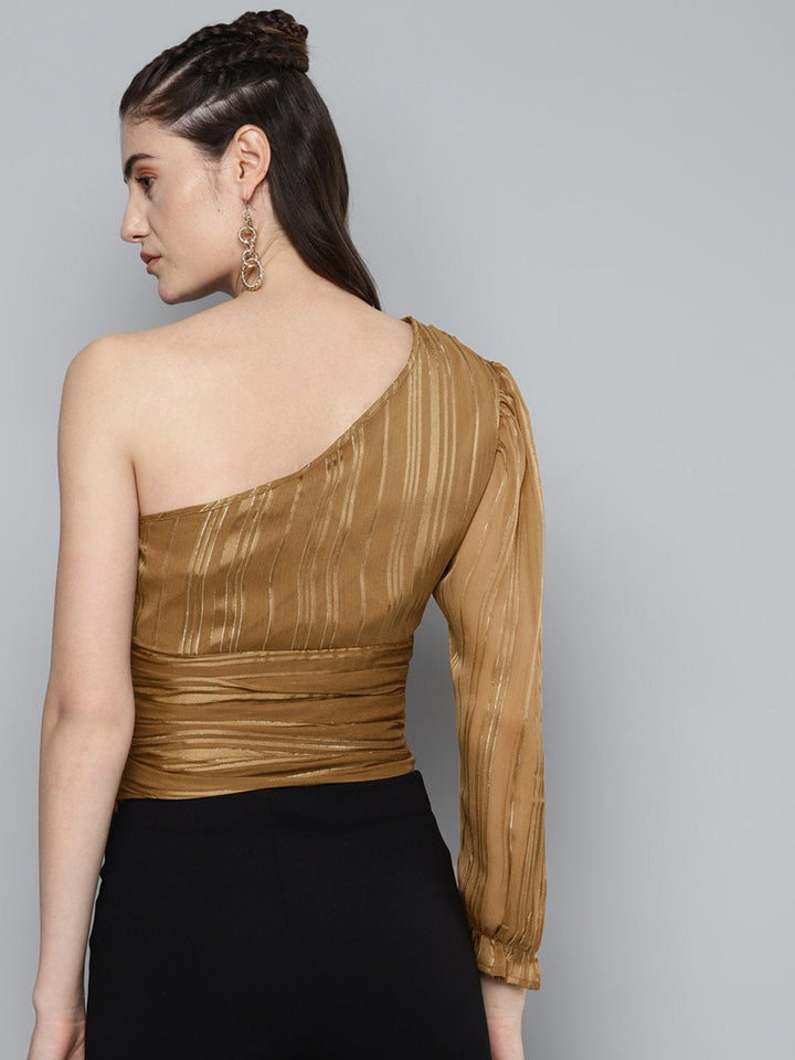 Women's Copper One Shoulder Top - SASSAFRAS