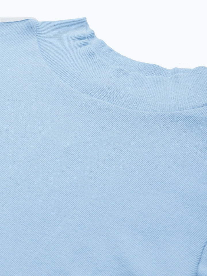 Women's Blue Tape Detail At Sleeve Top - SASSAFRAS