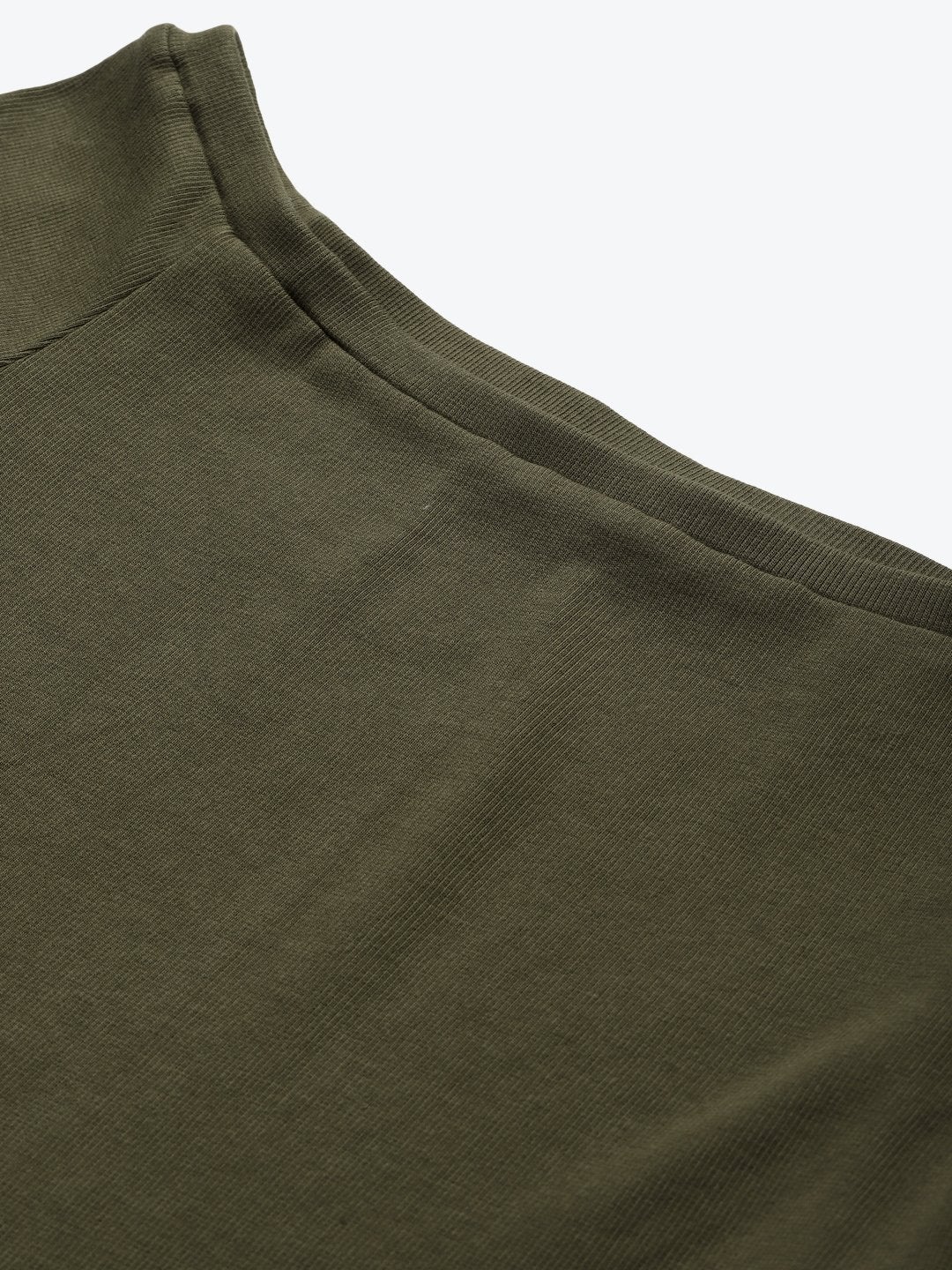 Women's Olive Bardot Crop Top - SASSAFRAS