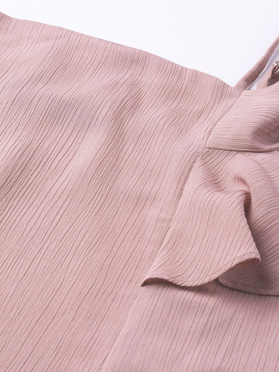 Women's Baked Pink Strappy Cold Shoulder Top - SASSAFRAS