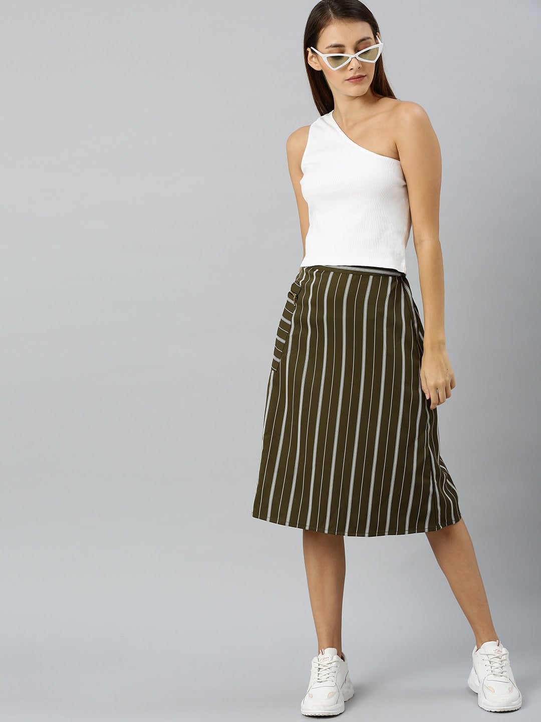 Women's White One Shoulder Crop Top - SASSAFRAS