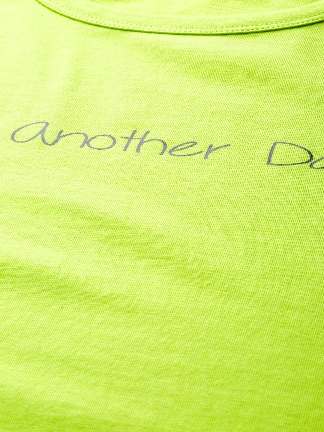 Women's Neon Green Just-Another-Day Crop T-Shirt - SASSAFRAS