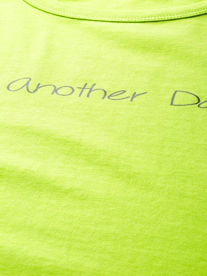 Women's Neon Green Just-Another-Day Crop T-Shirt - SASSAFRAS