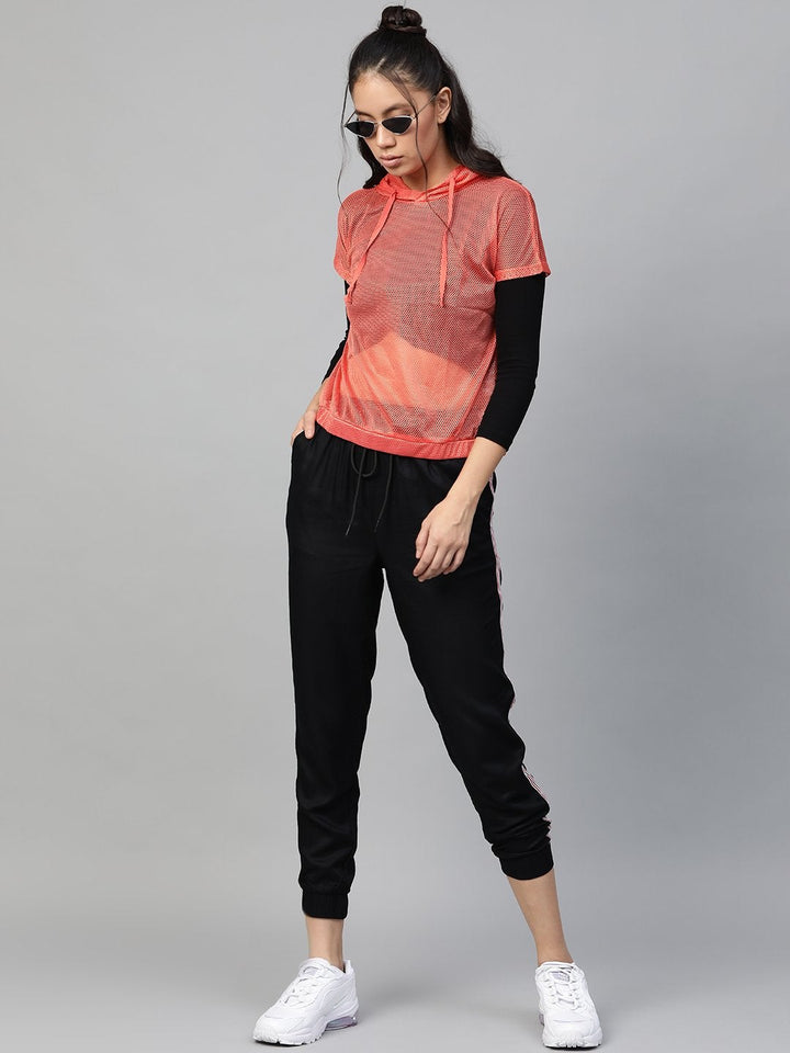 Women's Black Rib Twisted Knot Crop Top - SASSAFRAS