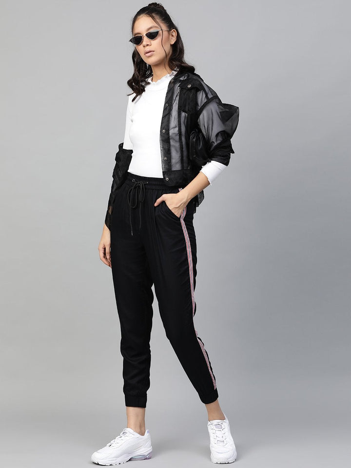 Women's White Rib High Neck Full Sleeve Top - SASSAFRAS