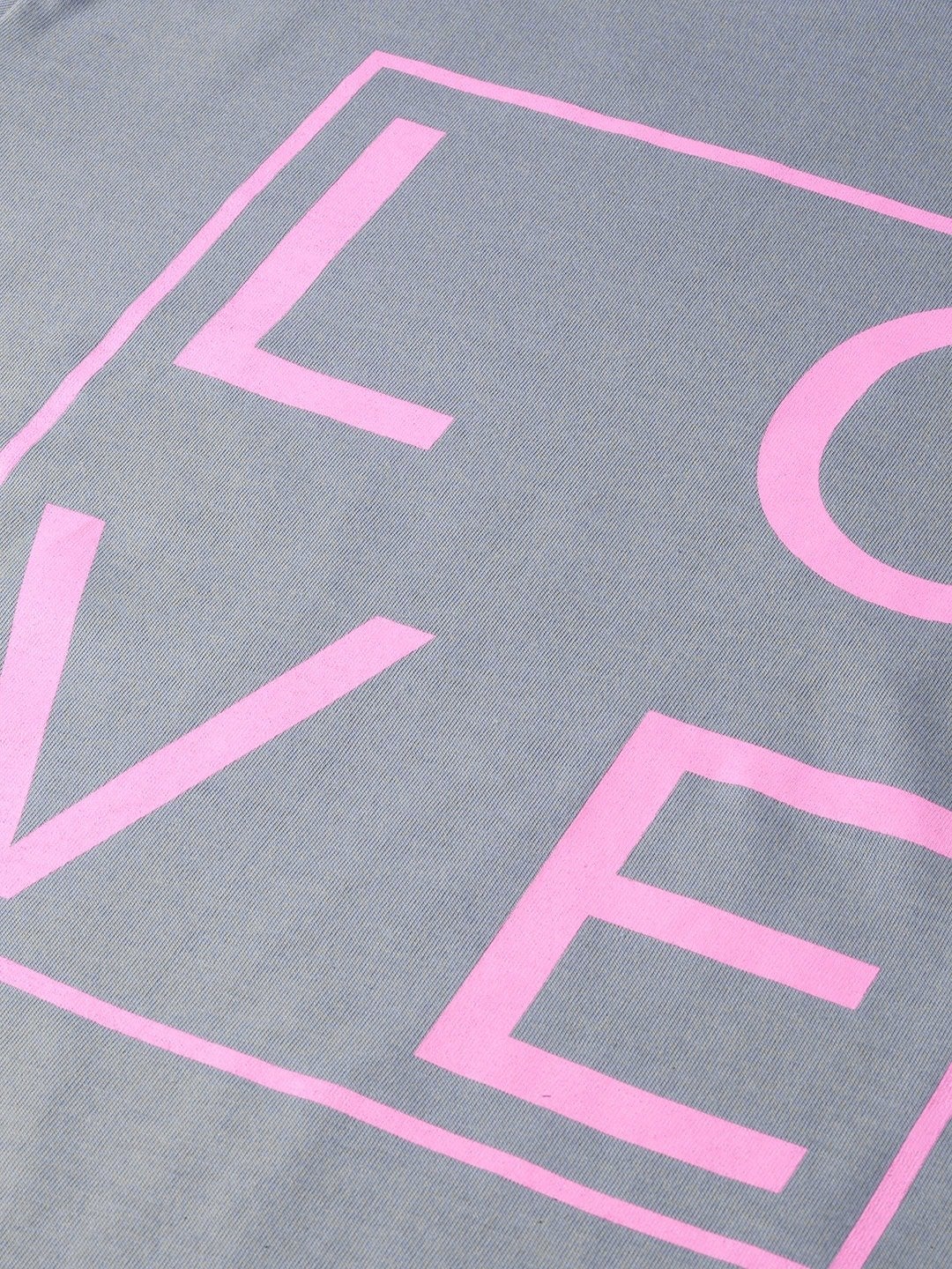 Women's Grey Love-Print T-Shirt - SASSAFRAS