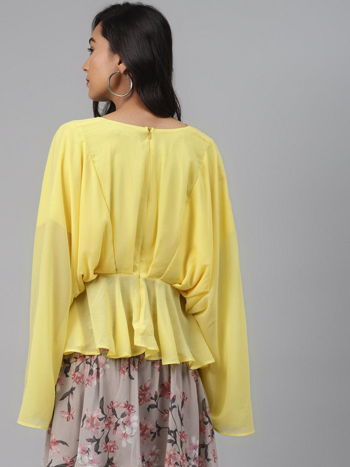 Women's Yellow Kimono Top - SASSAFRAS